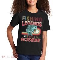 Fishing Legends Are Born In October Kids T-Shirt thumb 2