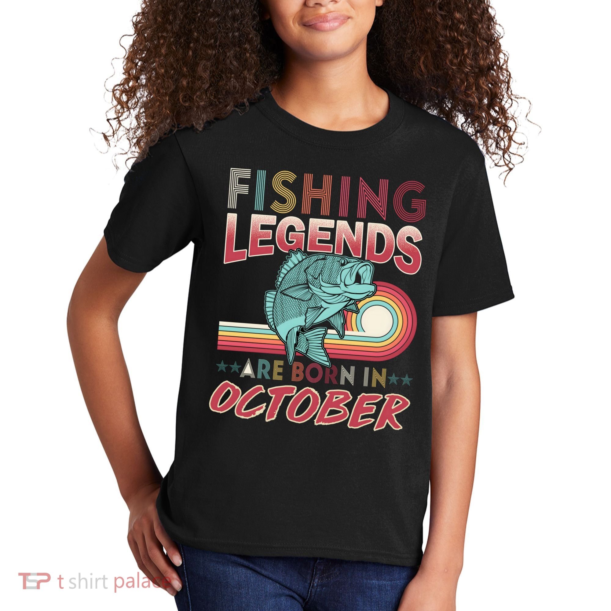Fishing Legends Are Born In October Kids T-Shirt