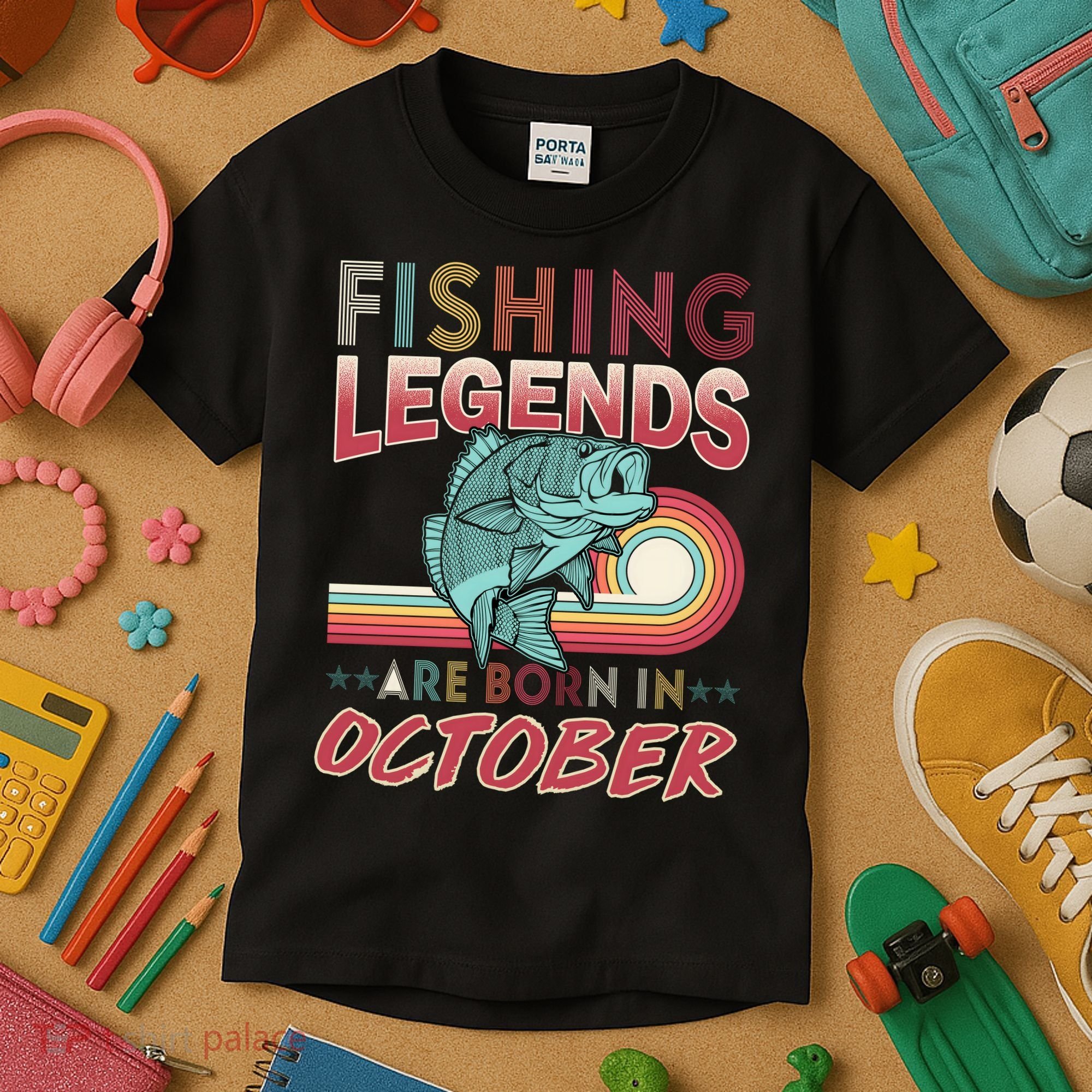Fishing Legends Are Born In October Kids T-Shirt