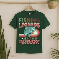 Fishing Legends Are Born In October T-Shirt thumb 2