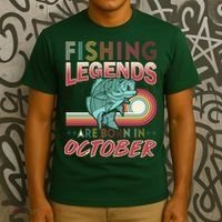 Fishing Legends Are Born In October T-Shirt thumb 3