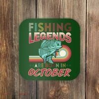 Fishing Legends Are Born In October Coaster thumb 0