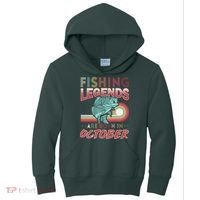 Fishing Legends Are Born In October Kids Hoodie thumb 0