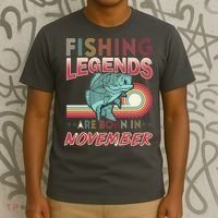 Fishing Legends Are Born In November T-Shirt thumb 3