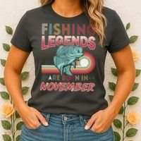 Fishing Legends Are Born In November Women's T-Shirt thumb 2