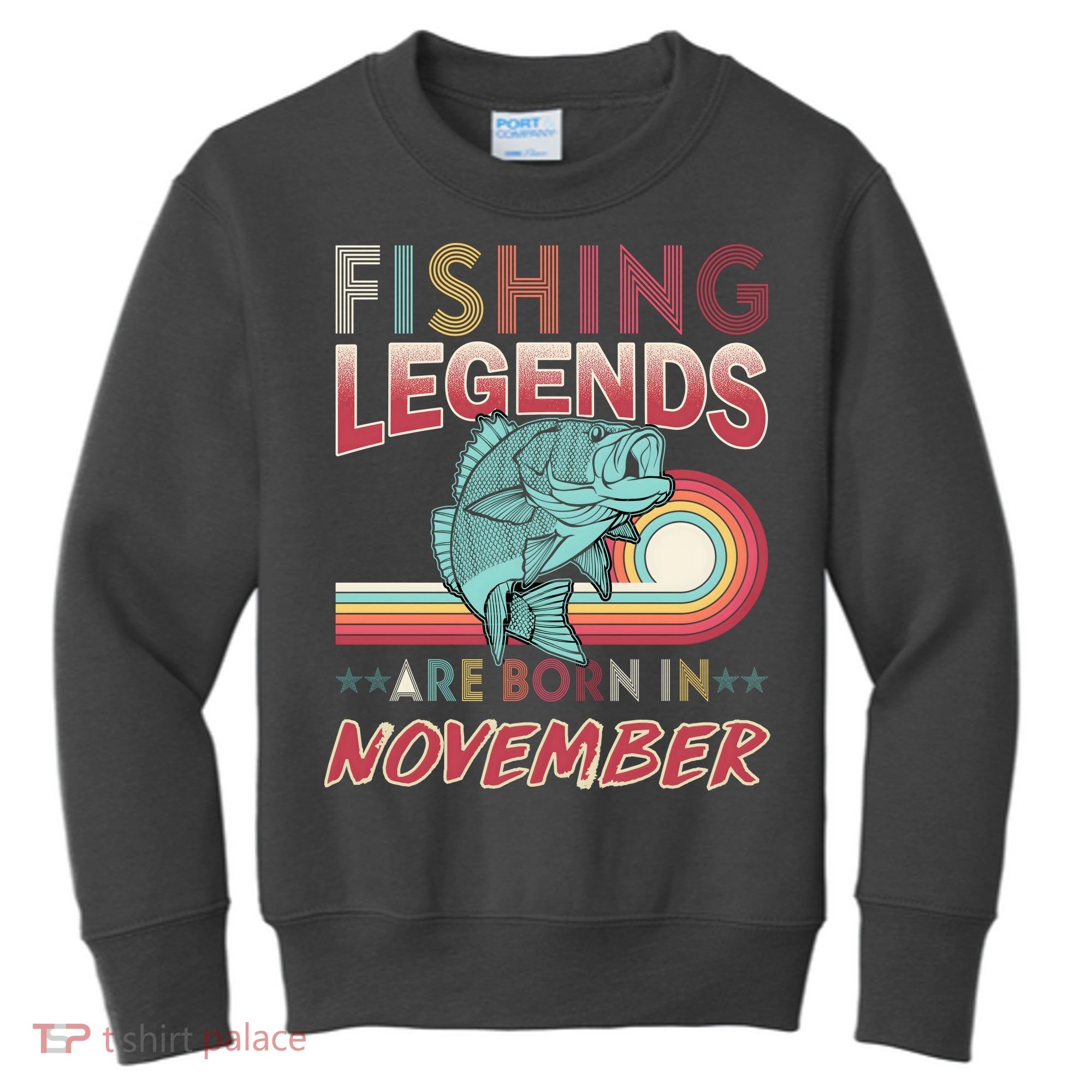 Fishing Legends Are Born In November Kids Sweatshirt