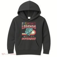 Fishing Legends Are Born In November Kids Hoodie thumb 0