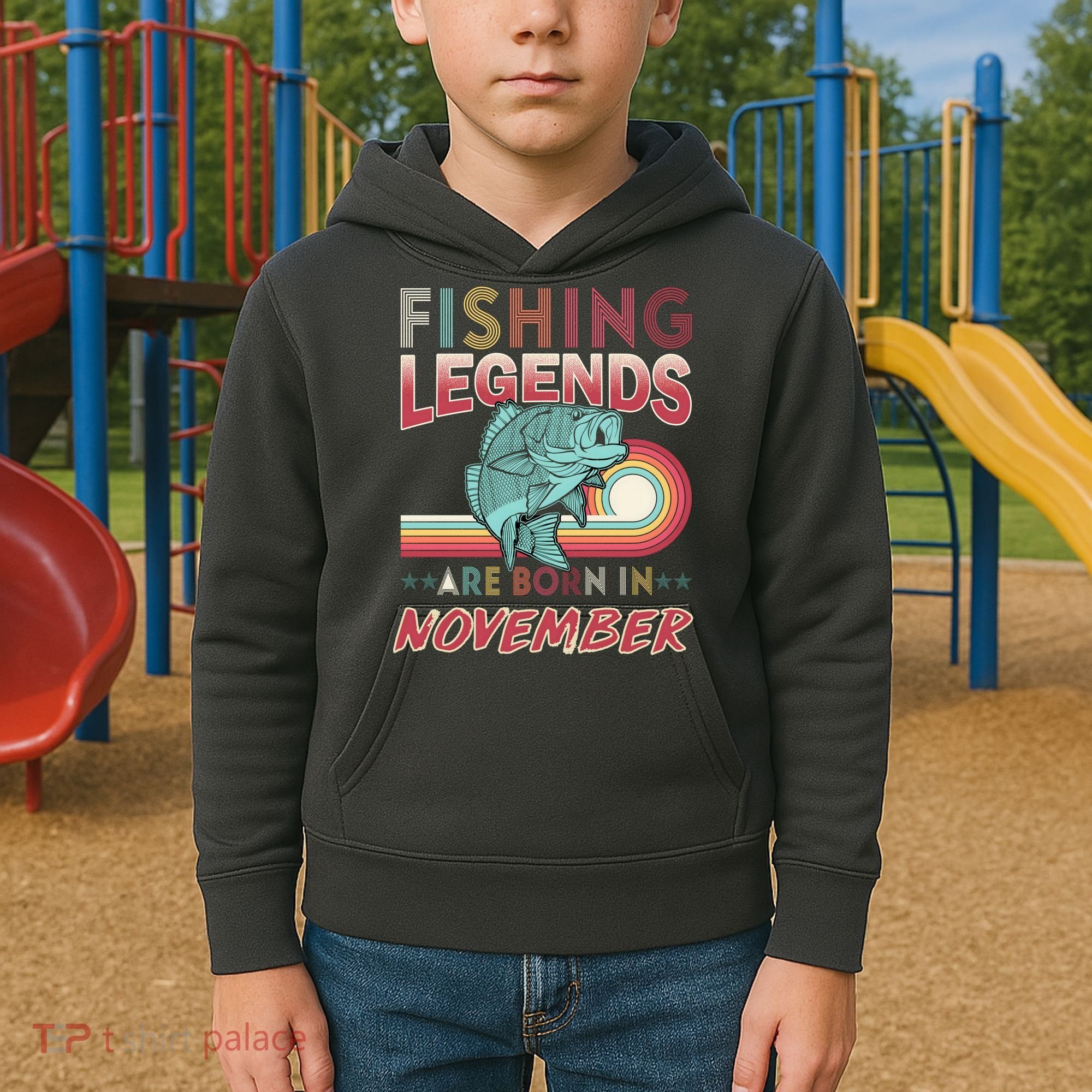 Fishing Legends Are Born In November Kids Hoodie