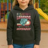 Fishing Legends Are Born In November Kids Hoodie thumb 3