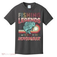 Fishing Legends Are Born In November Kids T-Shirt thumb 0