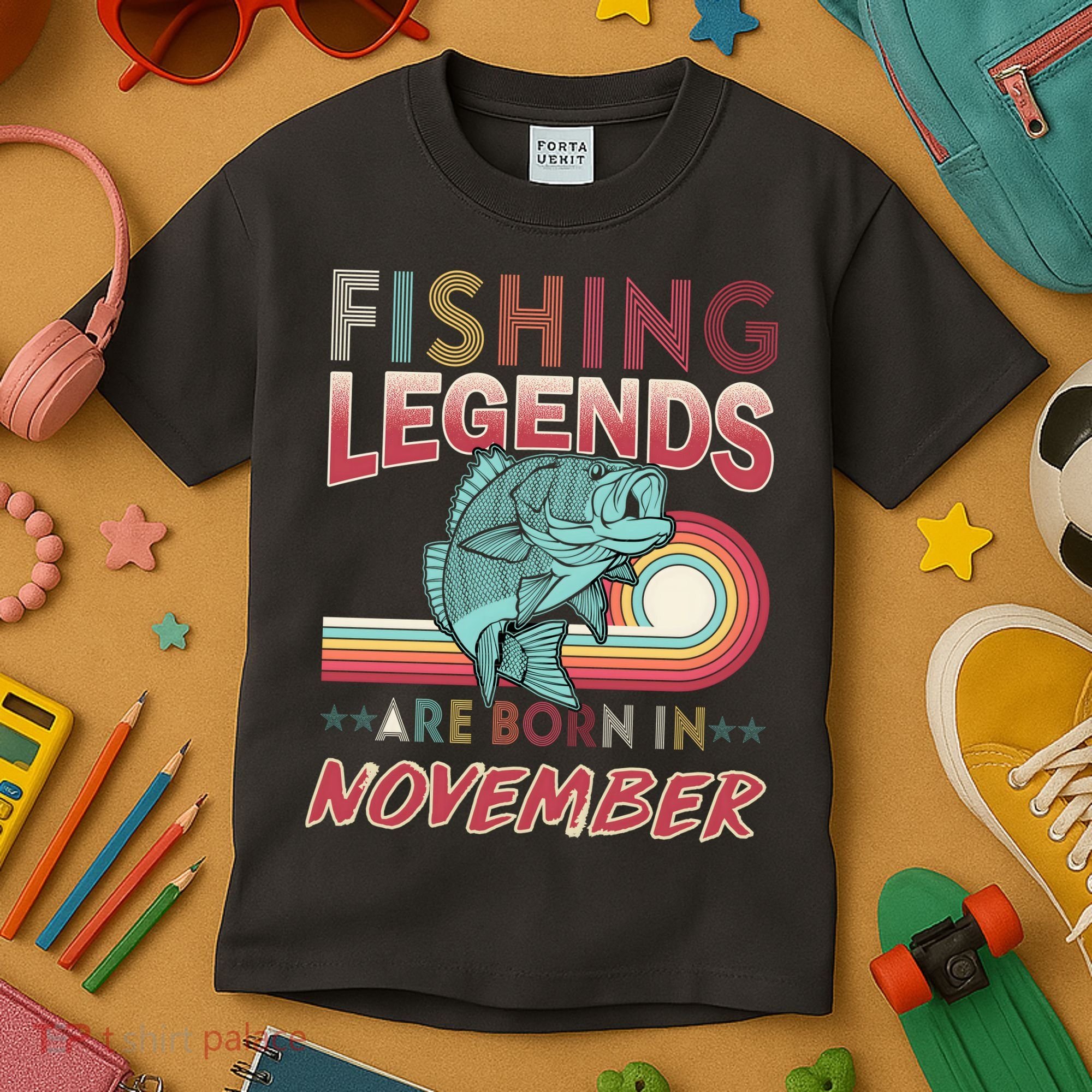Fishing Legends Are Born In November Kids T-Shirt