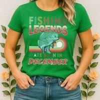 Fishing Legends Are Born In December Women's T-Shirt thumb 2