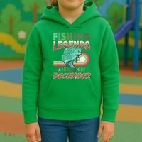 Fishing Legends Are Born In December Kids Hoodie thumb 3