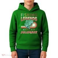 Fishing Legends Are Born In December Kids Hoodie thumb 4