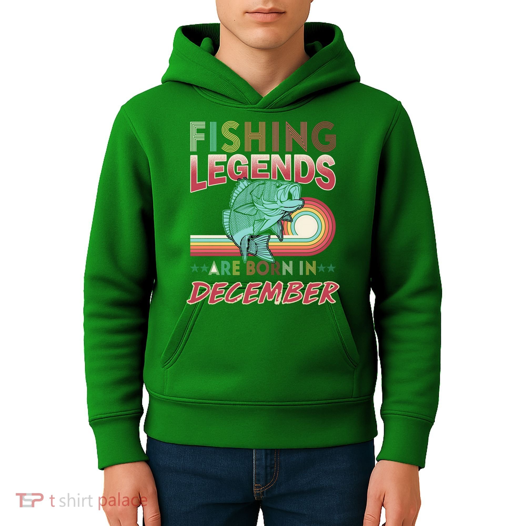 Fishing Legends Are Born In December Kids Hoodie