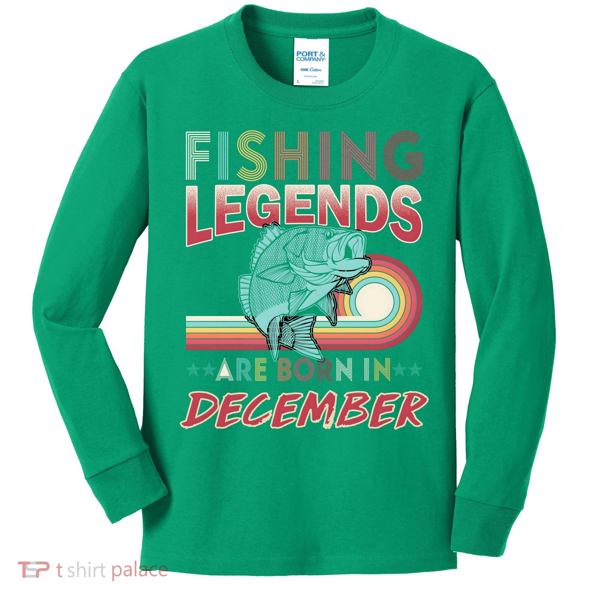 Fishing Legends Are Born In December Kids Long Sleeve Shirt