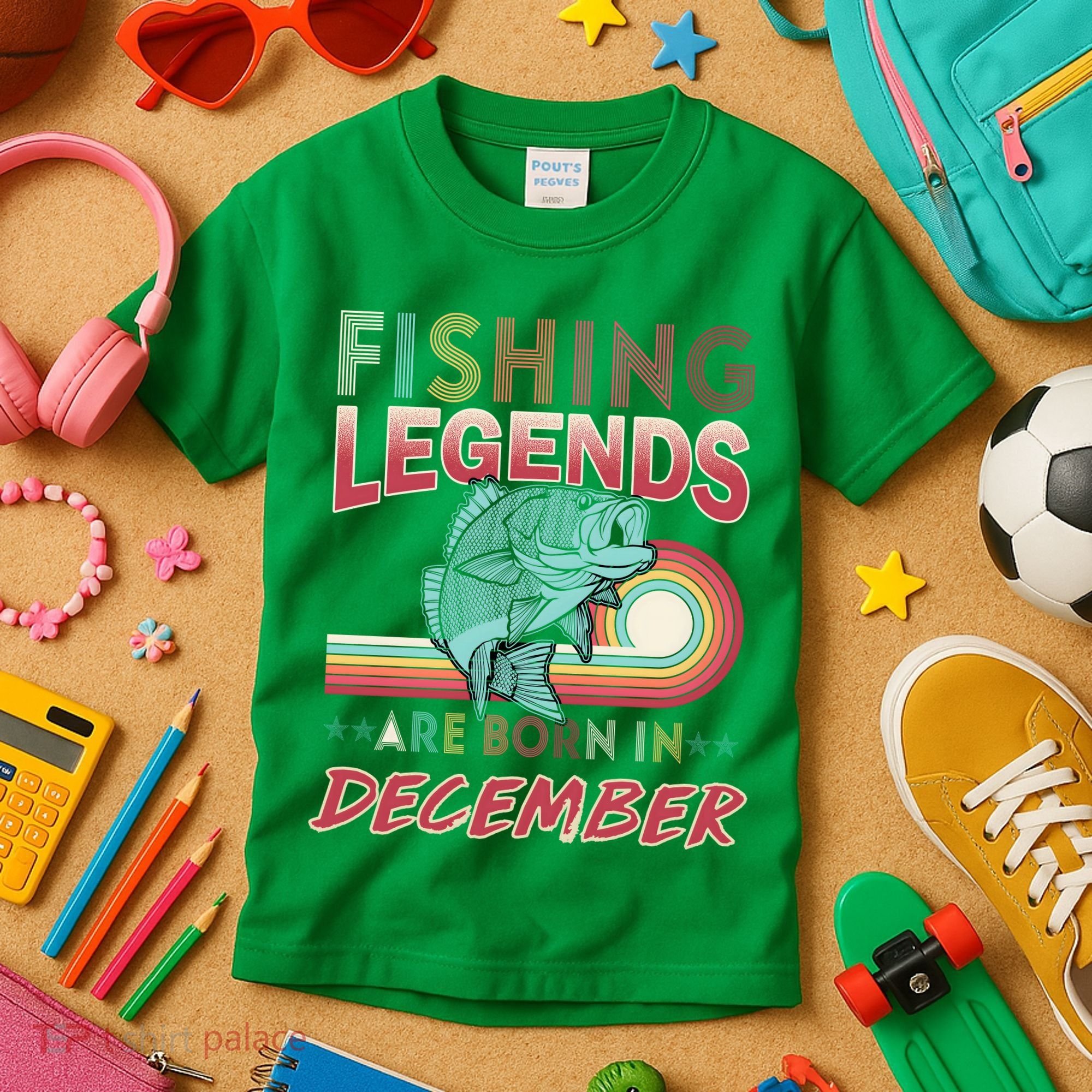 Fishing Legends Are Born In December Kids T-Shirt