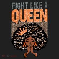 Fight Like A Queen Orange Ribbon Multiple Sclerosis Awareness Black Women Women's Sweatshirt thumb 2