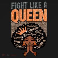 Fight Like A Queen Orange Ribbon Multiple Sclerosis Awareness Black Women Coaster thumb 2