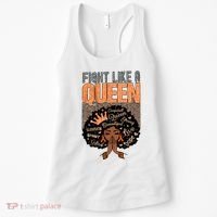Fight Like A Queen Orange Ribbon Multiple Sclerosis Awareness Black Women Women's Tank Top thumb 0