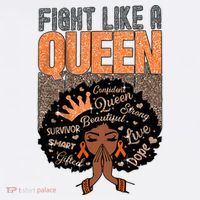 Fight Like A Queen Orange Ribbon Multiple Sclerosis Awareness Black Women Women's Tank Top thumb 5