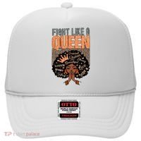 Fight Like A Queen Orange Ribbon Multiple Sclerosis Awareness Black Women Hat thumb 0