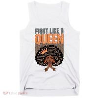 Fight Like A Queen Orange Ribbon Multiple Sclerosis Awareness Black Women Tank Top thumb 0