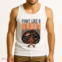 Fight Like A Queen Orange Ribbon Multiple Sclerosis Awareness Black Women Tank Top thumb 3