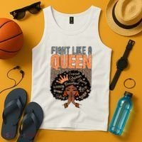 Fight Like A Queen Orange Ribbon Multiple Sclerosis Awareness Black Women Tank Top thumb 4