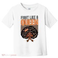 Fight Like A Queen Orange Ribbon Multiple Sclerosis Awareness Black Women Toddler T-Shirt thumb 0