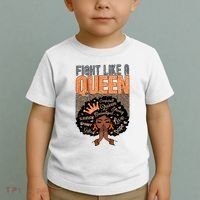 Fight Like A Queen Orange Ribbon Multiple Sclerosis Awareness Black Women Toddler T-Shirt thumb 2
