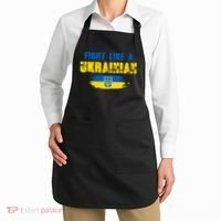 Fight Like A Ukrainian I Stand With Ukraine Support Trident Flag Apron thumb 2