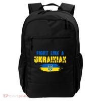 Fight Like A Ukrainian I Stand With Ukraine Support Trident Flag Backpack thumb 0