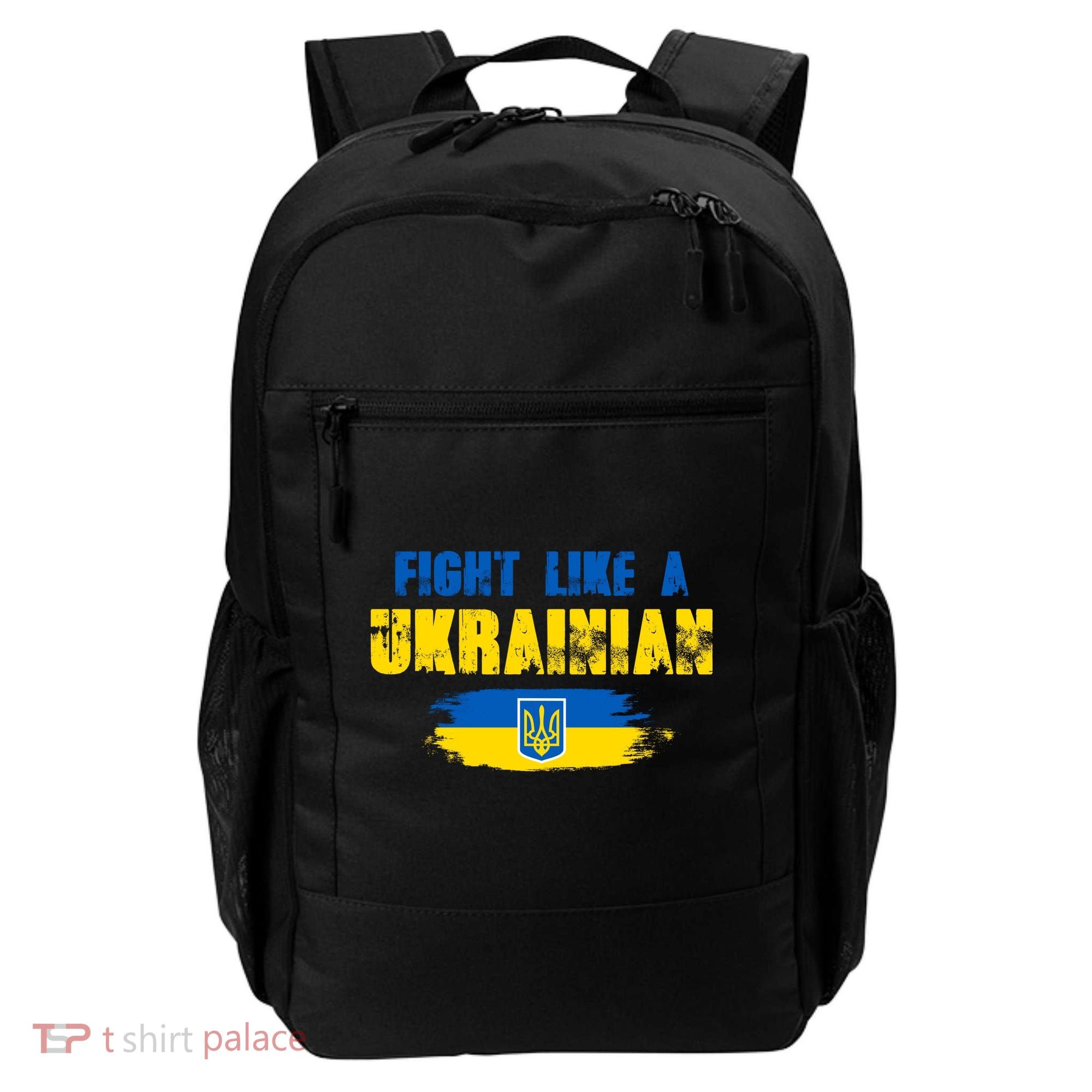 Fight Like A Ukrainian I Stand With Ukraine Support Trident Flag Backpack