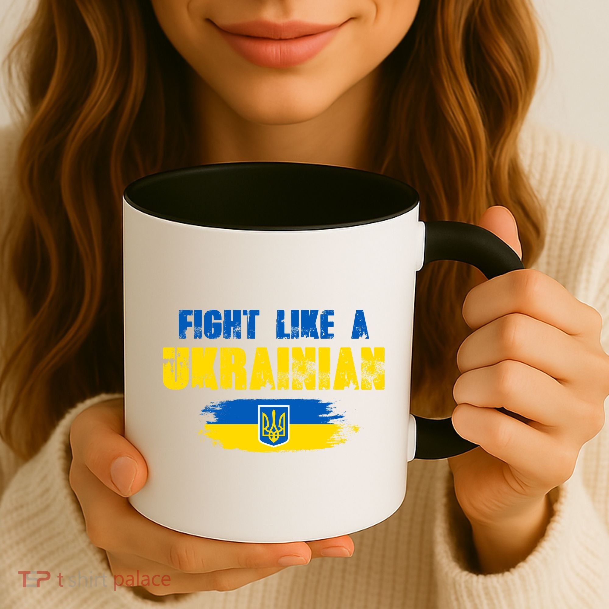 Fight Like A Ukrainian I Stand With Ukraine Support Trident Flag Coffee Mug