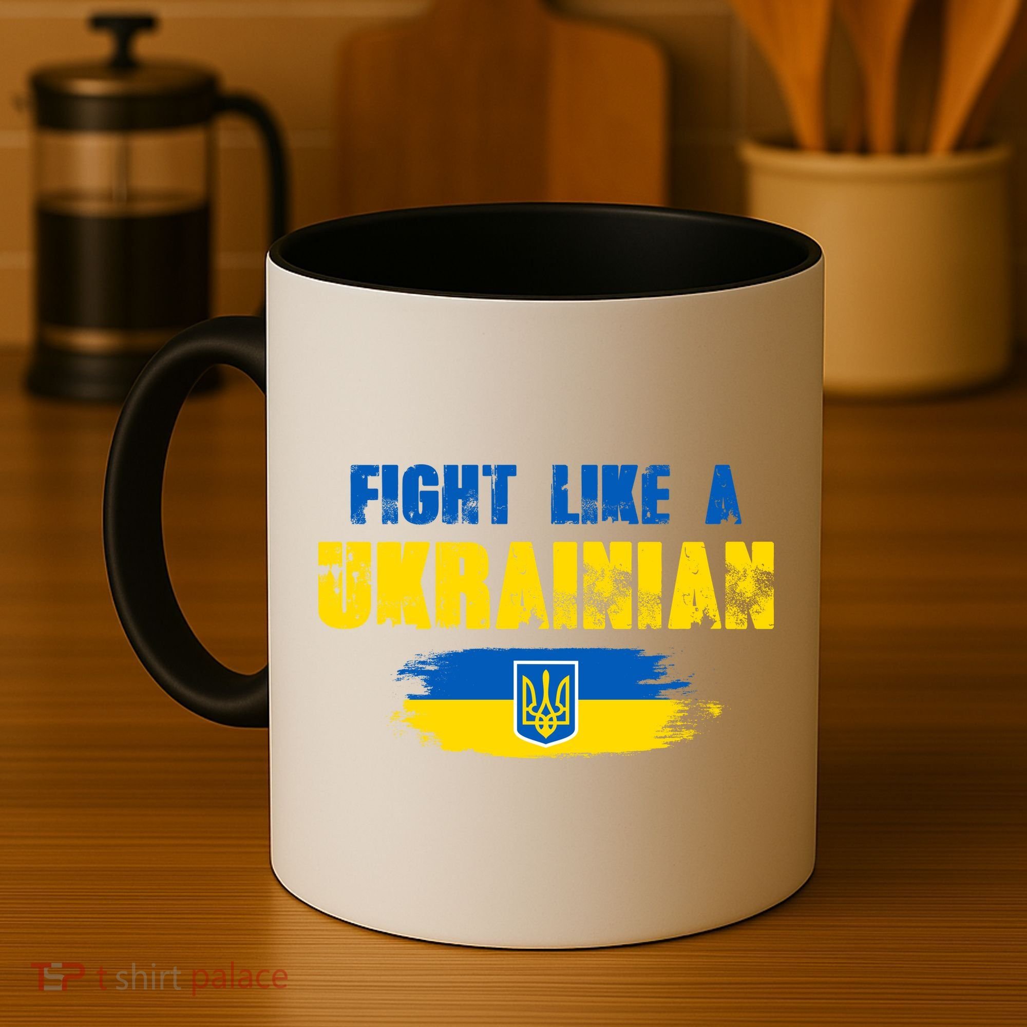 Fight Like A Ukrainian I Stand With Ukraine Support Trident Flag Coffee Mug