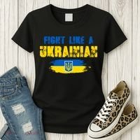 Fight Like A Ukrainian I Stand With Ukraine Support Trident Flag Women's T-Shirt thumb 3