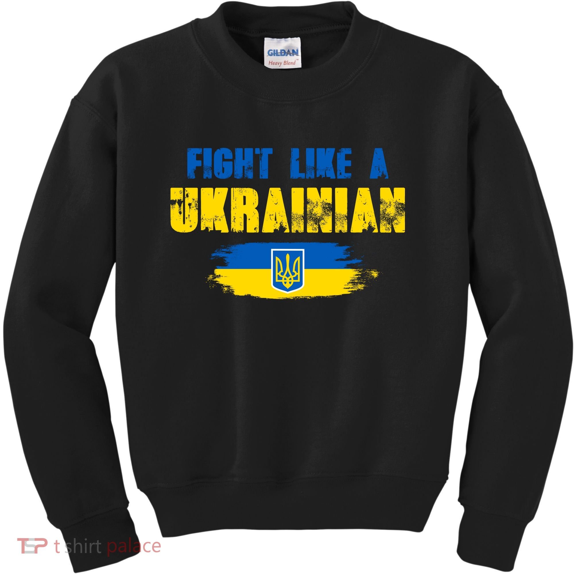 Fight Like A Ukrainian I Stand With Ukraine Support Trident Flag Kids Sweatshirt