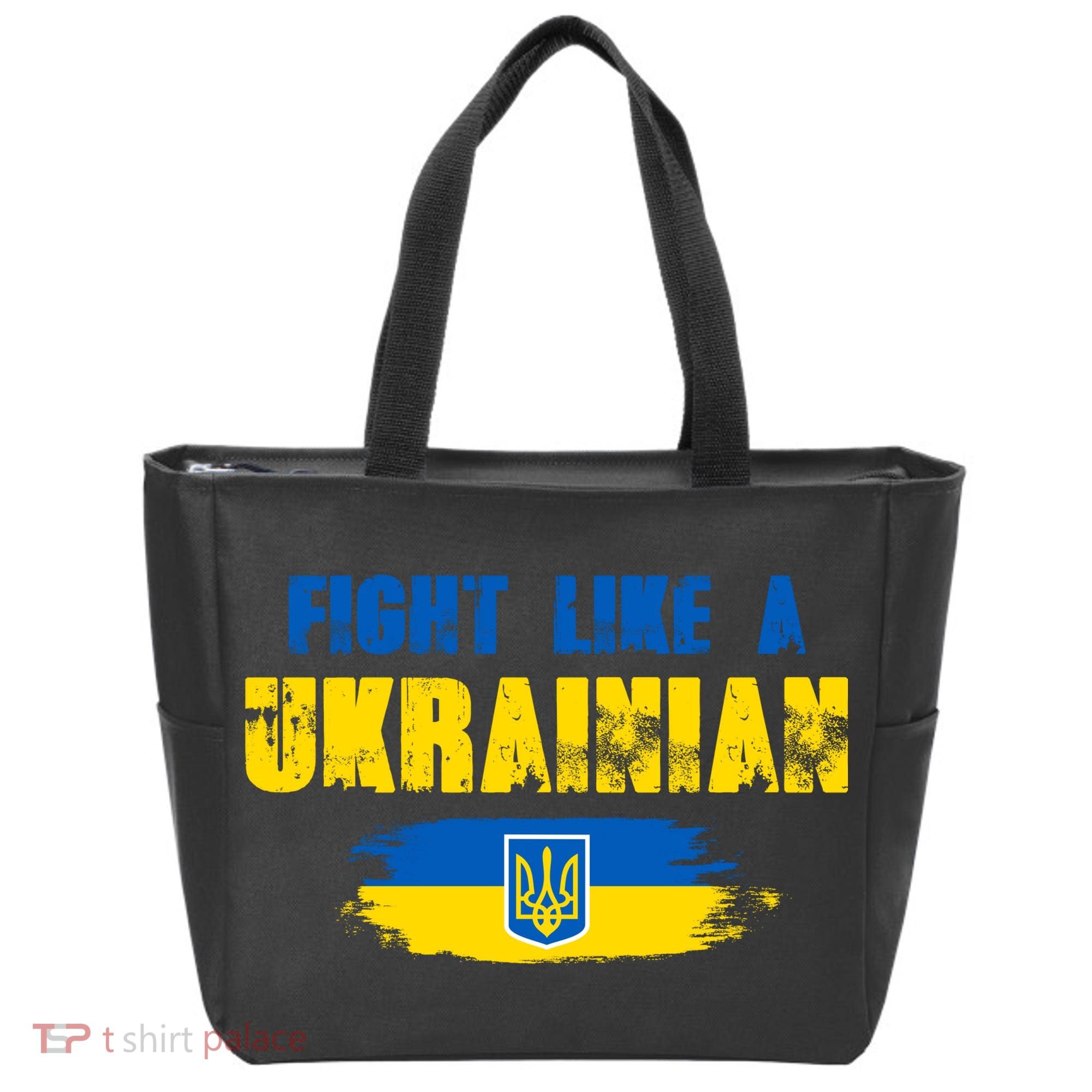 Fight Like A Ukrainian I Stand With Ukraine Support Trident Flag Tote Bag