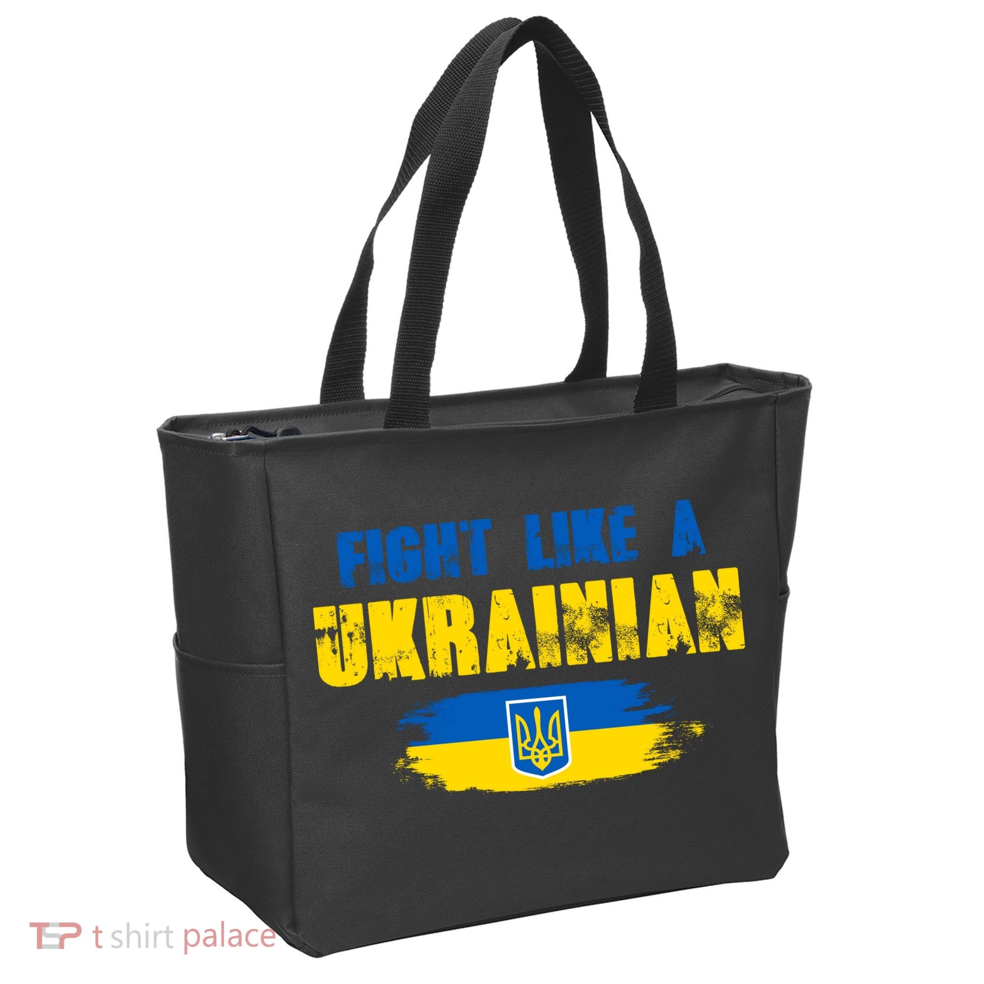 Fight Like A Ukrainian I Stand With Ukraine Support Trident Flag Tote Bag