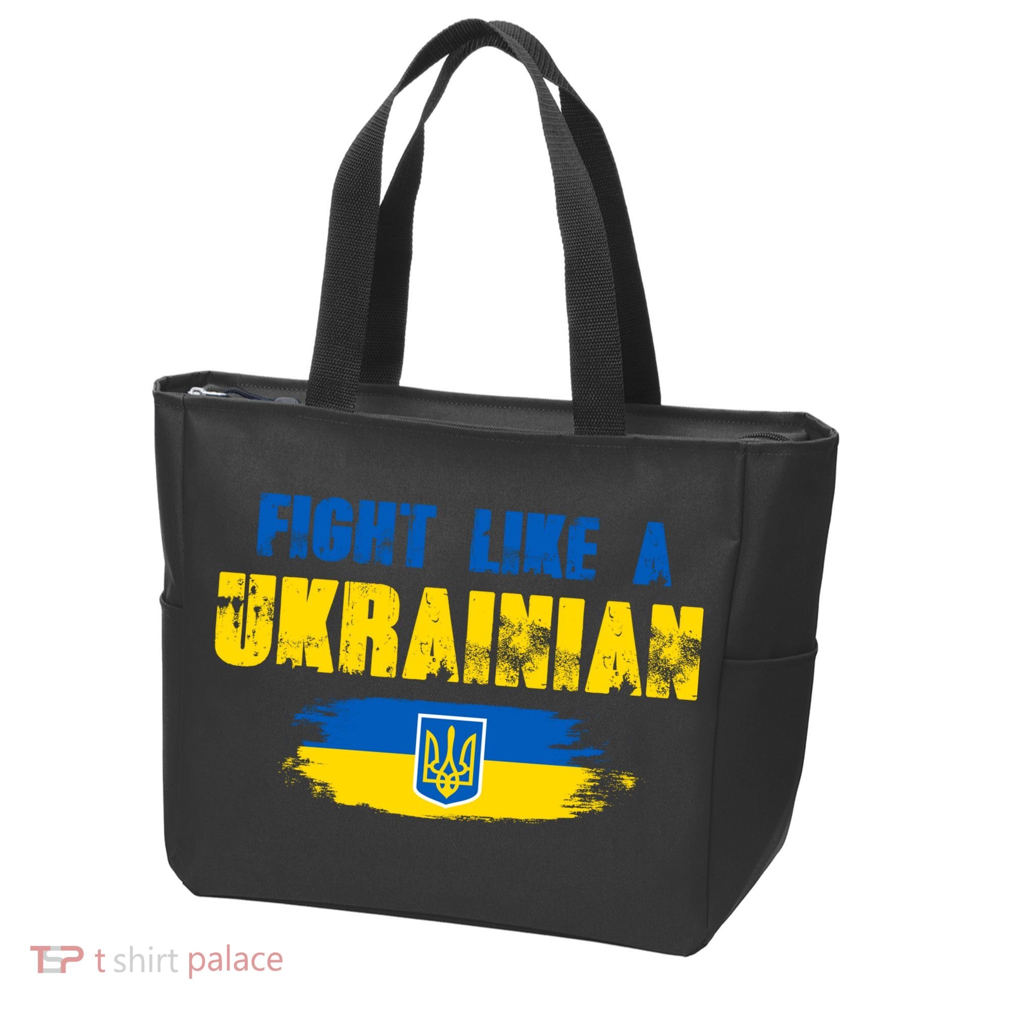 Fight Like A Ukrainian I Stand With Ukraine Support Trident Flag Tote Bag
