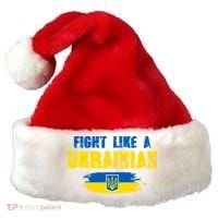 Fight Like A Ukrainian I Stand With Ukraine Support Trident Flag Santa Hat thumb 0
