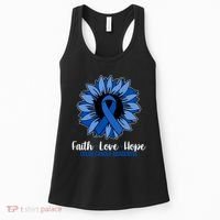 Faith Love And Hope Colon Cancer Awareness Sunflower Women's Tank Top thumb 0