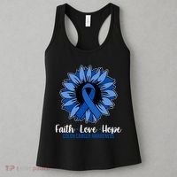 Faith Love And Hope Colon Cancer Awareness Sunflower Women's Tank Top thumb 3