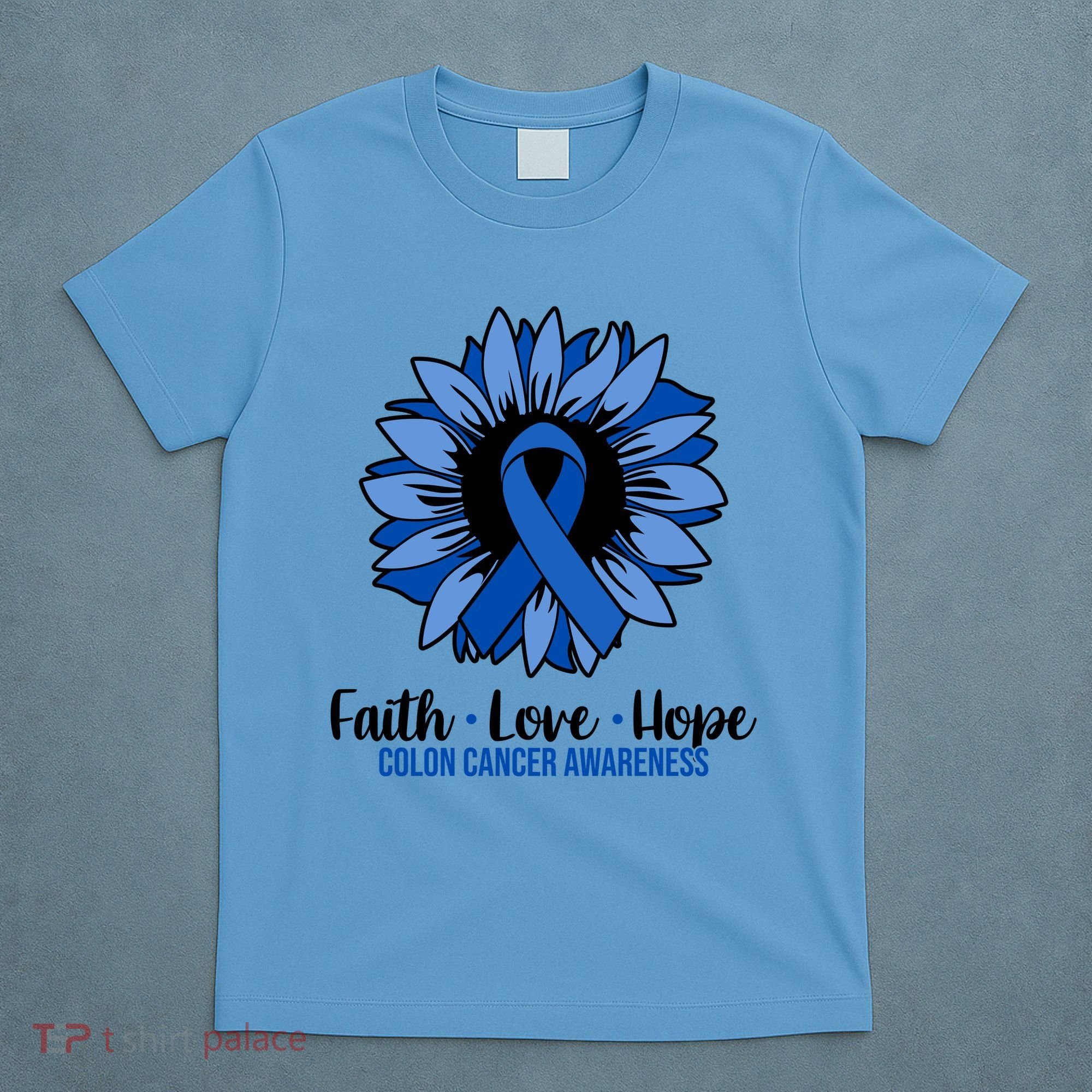 Faith Love And Hope Colon Cancer Awareness Sunflower T-Shirt