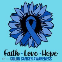Faith Love And Hope Colon Cancer Awareness Sunflower T-Shirt thumb 6