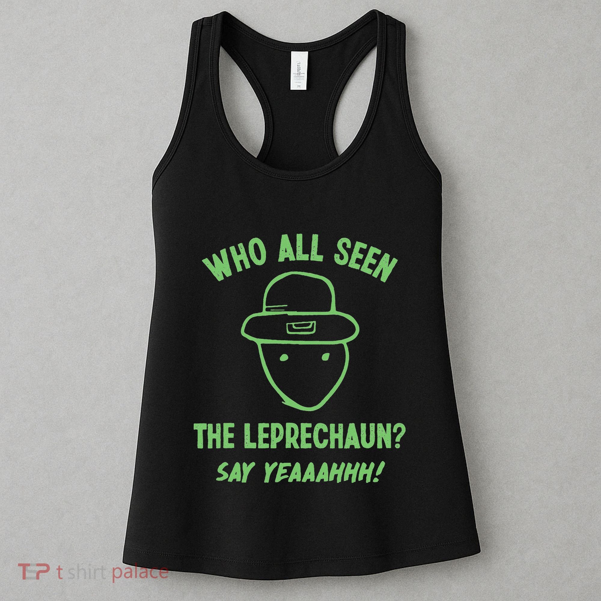 Funny Leprechaun Amateur Sketch Meme Irish St Patricks Day Women's Tank Top