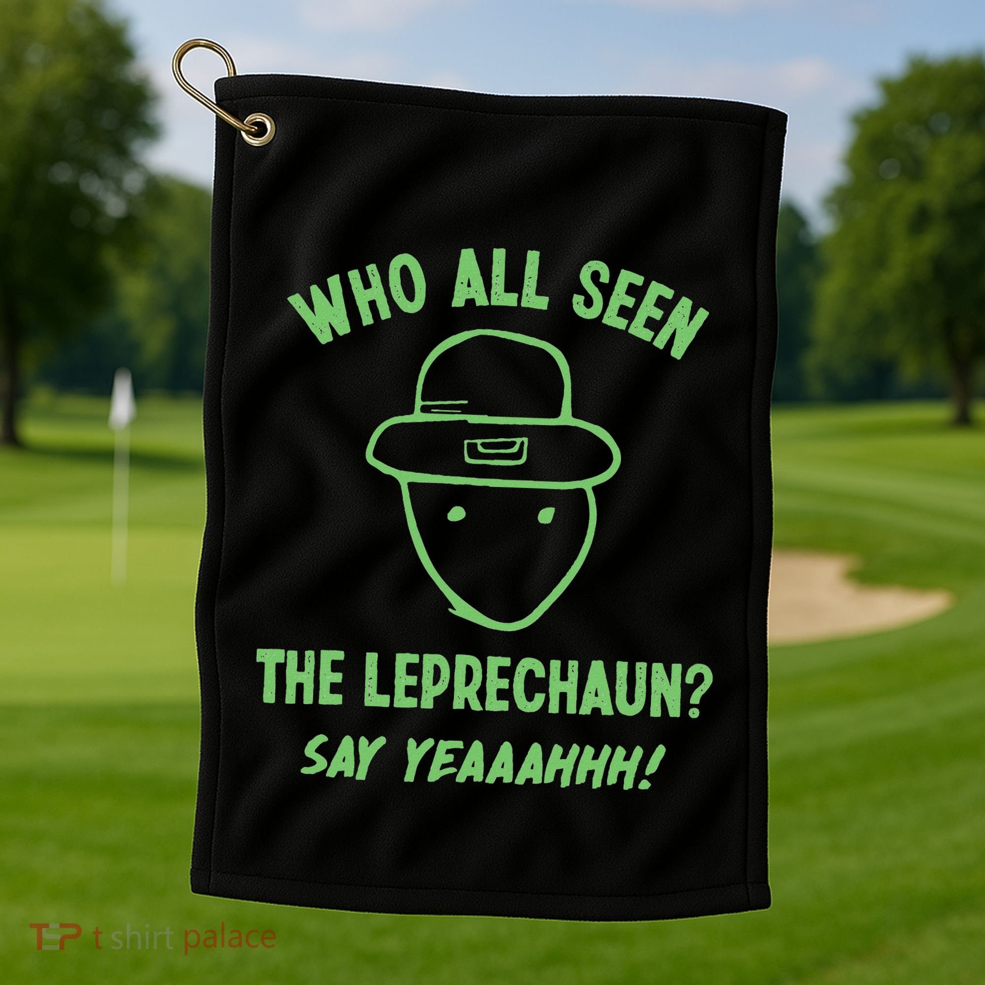 Funny Leprechaun Amateur Sketch Meme Irish St Patricks Day Golf Towel