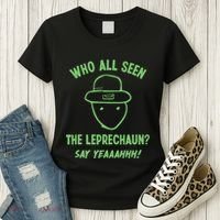 Funny Leprechaun Amateur Sketch Meme Irish St Patricks Day Women's T-Shirt thumb 3