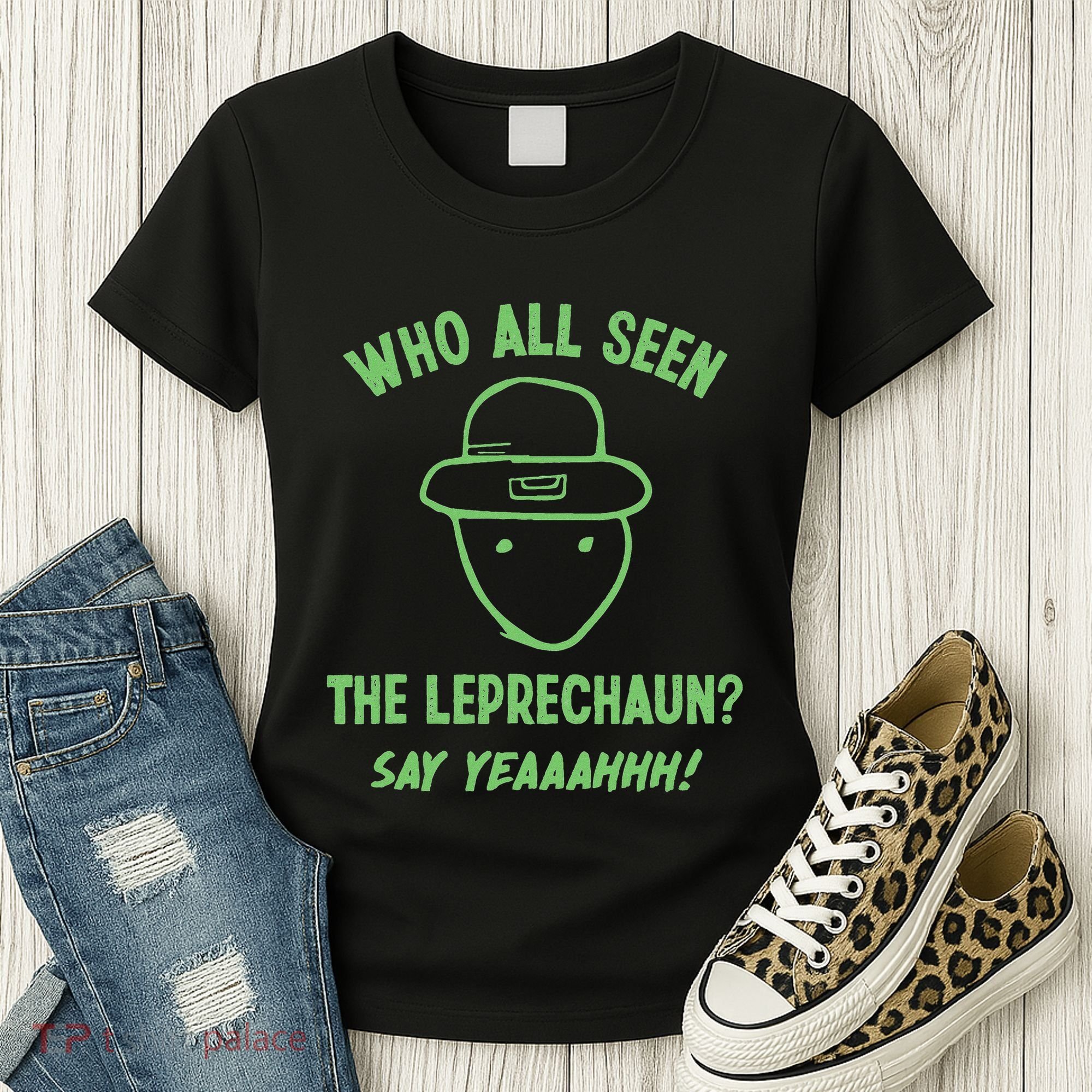 Funny Leprechaun Amateur Sketch Meme Irish St Patricks Day Women's T-Shirt